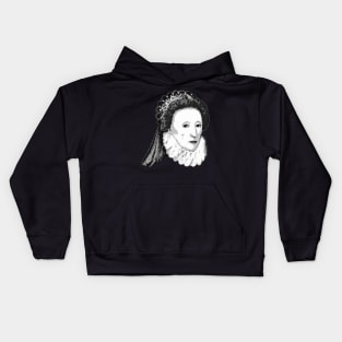 Queen Elizabeth I Black and White Kids Hoodie